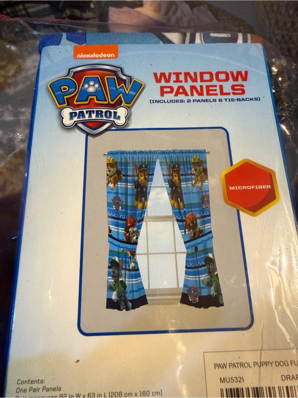 Paw Patrol Curtain Panels and Tiebacks (82x63)
